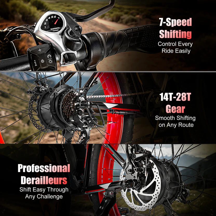 EOEOTWO E01 26" Fat Tire 1500W Electric Bike
