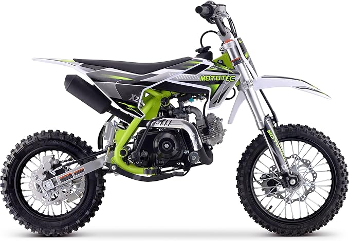 MotoTec X2 110cc 4-Stroke Gas Dirt Bike Green, 61x28x40, (MT-DB-X2-110cc_Green)