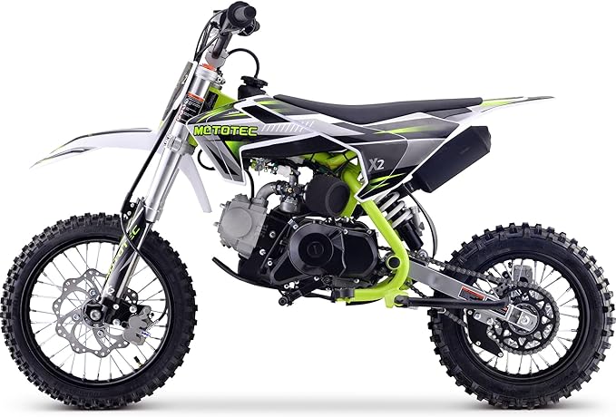 MotoTec X2 110cc 4-Stroke Gas Dirt Bike Green, 61x28x40, (MT-DB-X2-110cc_Green)