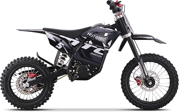 MotoTec 60v 2000w Pro Electric Dirt Bike Lithium Grey