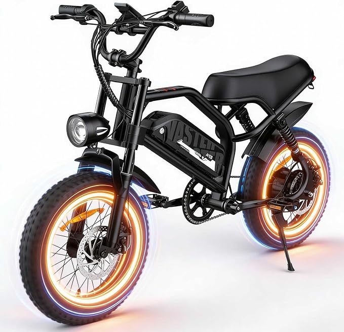 Electric Bike, 16'' Fat Tire E-Bike for Teens/Adults, 500W Small E-Bike with 36V/12.8Ah Removable Battery, Up to 22MPH, 45 Mile Range, Electric Dirt/Mountain Bike for Woman/Men A13