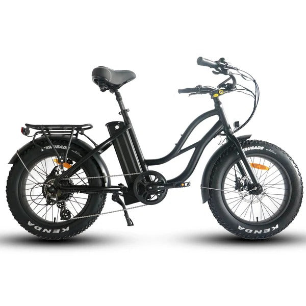Coastal Cruiser 52v 20 Thru 750W Step Thru Ebike 20x4 Fat Tire Mini Electric Beach Cruiser