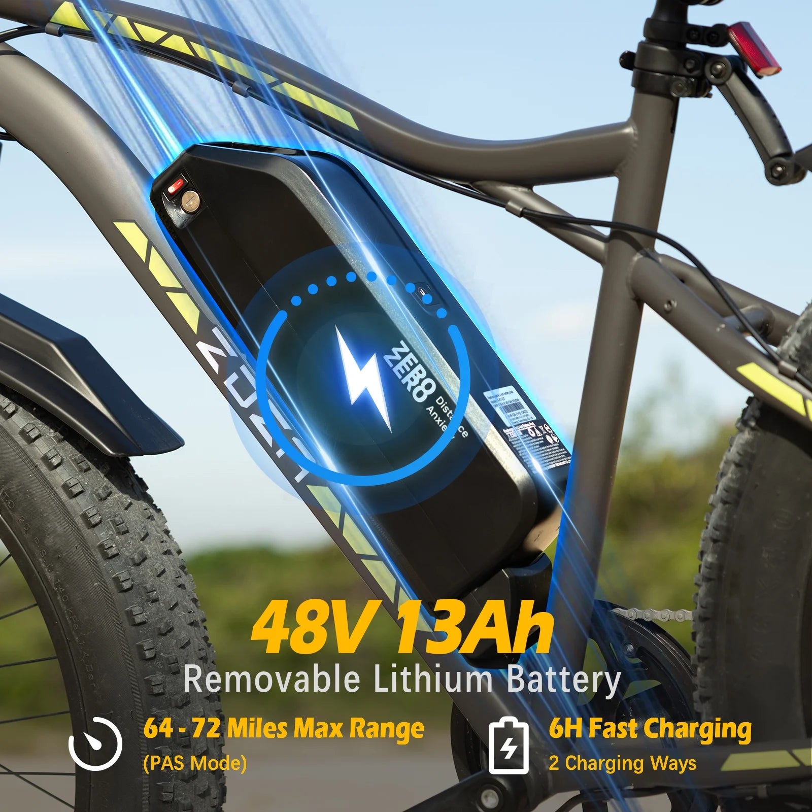 ZDZA Electric Bike, 1500W Peak E-Mountain Bicycle