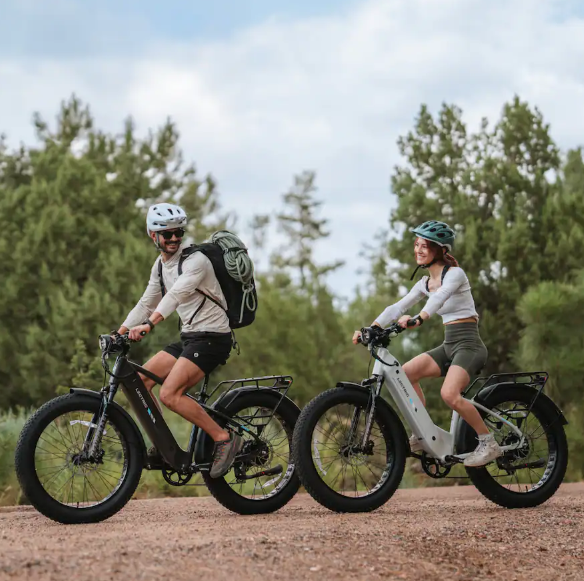 Lectric eBikes - XPeak2 Step-Thru eBike (Max 60mi/28mph) + Rear Rack/Fenders/Elite Headlight/Suspension Seat Post - 70 - Stratus White