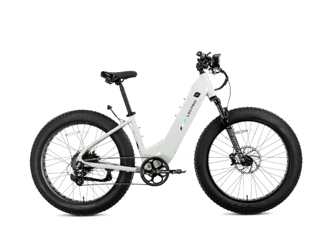 Lectric eBikes - XPeak2 Step-Thru eBike (Max 60mi/28mph) + Rear Rack/Fenders/Elite Headlight/Suspension Seat Post - 70 - Stratus White